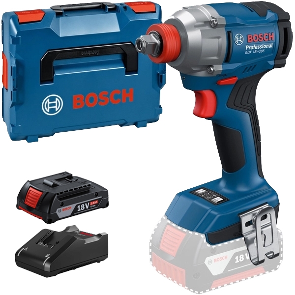 imagine Bosch - GDX 18V-285 + GBA + GAL 18V-40 - Masina de insurubat cu impact, patrat 1/2 inch si hexagon interior 1/4 inch, 285 Nm, M8-M18, valiza speciala 