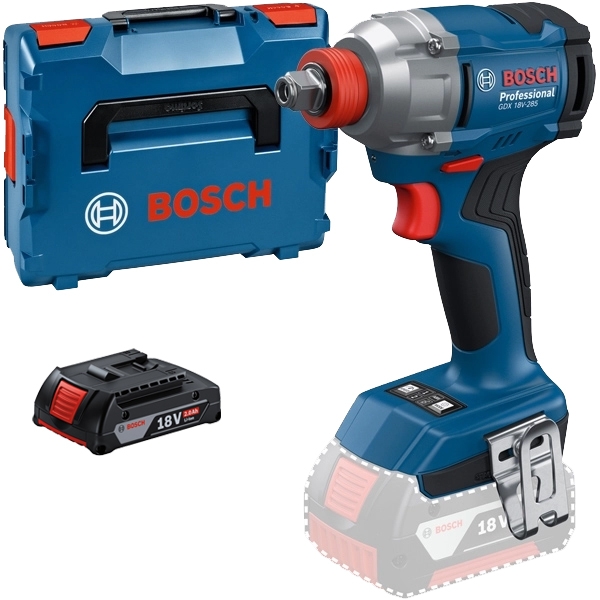 imagine Bosch - GDX 18V-285 + GBA - Masina de insurubat cu impact, patrat 1/2 inch si hexagon interior 1/4 inch, 285 Nm, M8-M18, valiza speciala + Acumulator,