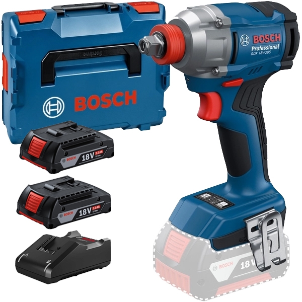 imagine Bosch - GDX 18V-285 + 2x GBA + GAL 18V-40 - Masina de insurubat cu impact, patrat 1/2 inch si hexagon interior 1/4 inch, 285 Nm, M8-M18, valiza specia
