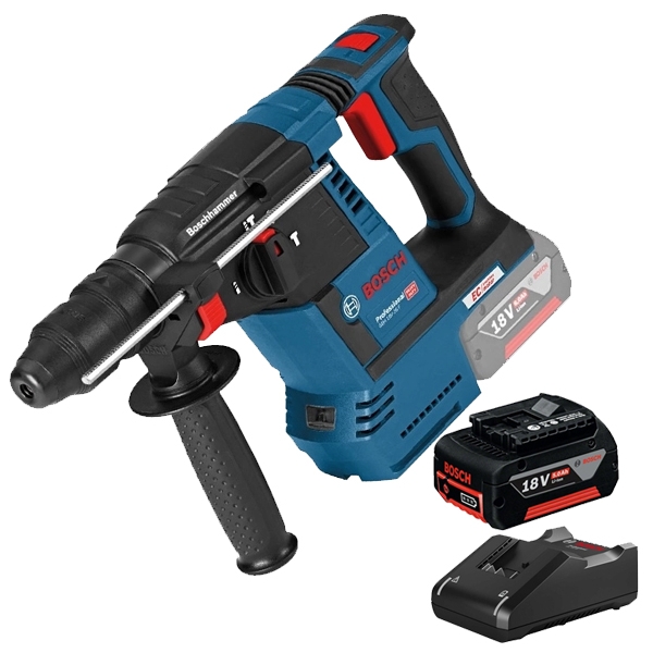 imagine Pachet Bosch - GBH 18V-26 + GBA + GAL 18V-40 - Rotopercutor SDS-Plus, 1.9 J + Set 1 acumulator si incarcator, Li-Ion, 18 V, 5 Ah