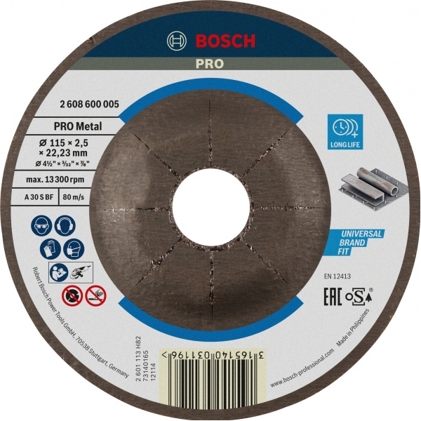 imagine Pachet Bosch - PRO Metal - Set discuri taiere metal, 115x22.2x2.5 mm, 25 bucati