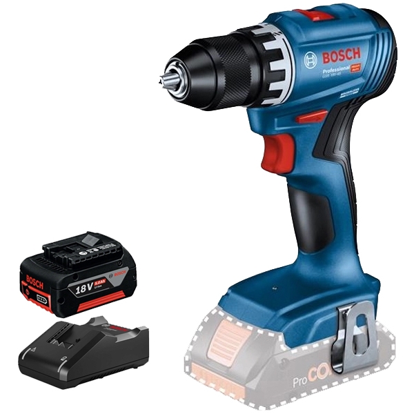 imagine Pachet Bosch - GSR 18V-45 + GBA + GAL 18V-40 - Masina de gaurit si insurubat, 45 Nm + Set 1 acumulator si incarcator, Li-Ion, 18 V, 5 Ah