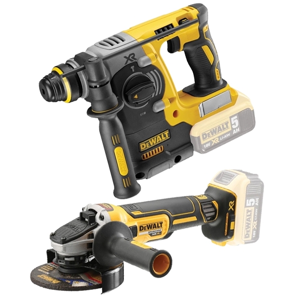 imagine Pachet DeWalt - DCG405N + DCH273N - Polizor unghiular, Li-Ion, 18 V, - Ah, 125 mm + Rotopercutor SDS-Plus, Li-Ion, 18 V, - Ah, 2.1 J