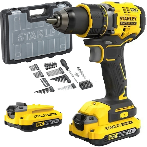 Stanley - SFMCD700D2A - Masina de gaurit si insurubat cu 2 acumulatori, Li-Ion, 18 V, 2 Ah, 50 Nm, valiza plastic, accesorii