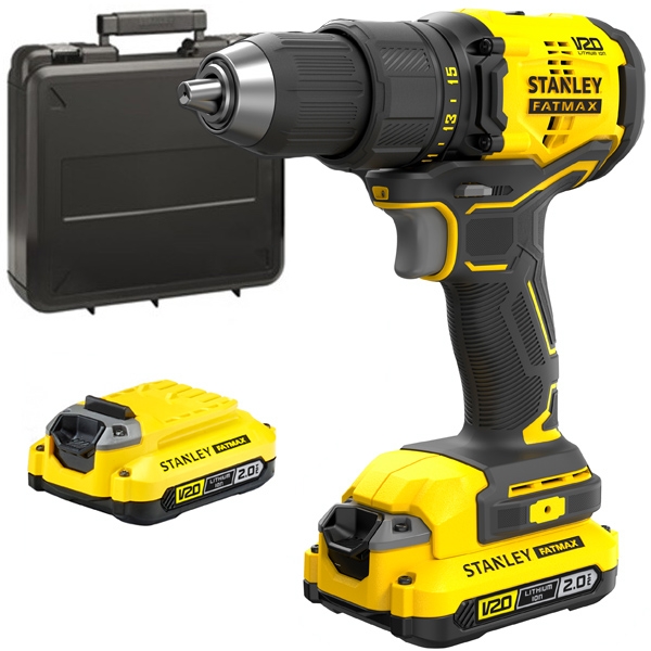 imagine Stanley - SFMCD710D2K - Masina de gaurit si insurubat cu 2 acumulatori, Li-Ion, 18 V, 2 Ah, 60 Nm, valiza plastic