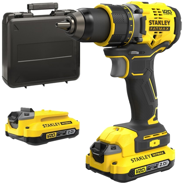 imagine Stanley - SFMCD720D2K - Masina de gaurit si insurubat cu 2 acumulatori, Li-Ion, 18 V, 2 Ah, 80 Nm, valiza plastic