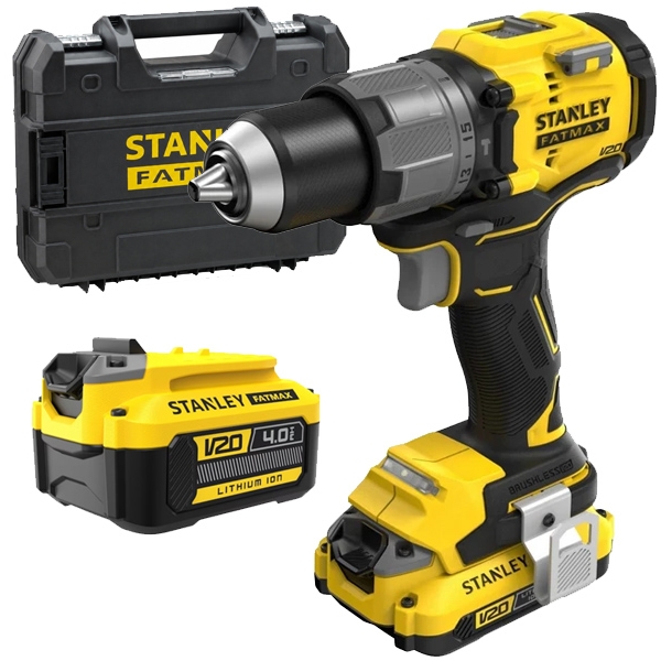 Stanley - SFMCD726MDT - Masina de gaurit si insurubat cu percutie cu 2 acumulatori, Li-Ion, 18 V, 2/4 Ah, 80 Nm, motor fara perii, led iluminare, valiza speciala Stanley - SFMCD726MDT - Masina de gaurit si insurubat cu percutie cu 2 acumulatori, Li-Ion, 18 V, 2/4 Ah, 80 Nm, motor fara perii, led iluminare, valiza speciala