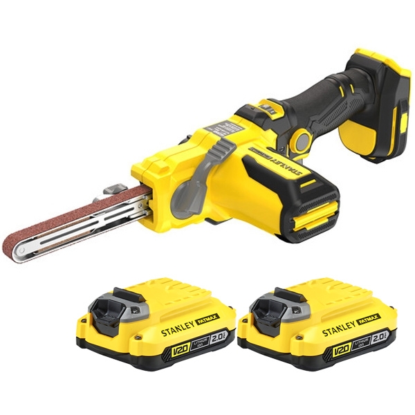 imagine Stanley - SFMCE210D2K - Slefuitor cu banda cu 2 acumulatori, Li-Ion, 18 V, 2 Ah