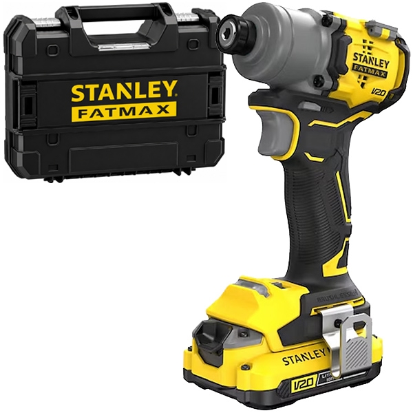 imagine Stanley - SFMCF830D1T - Masina de insurubat cu impact cu 1 acumulator, Li-Ion, 18 V, 2 Ah, 203 Nm, -, valiza speciala