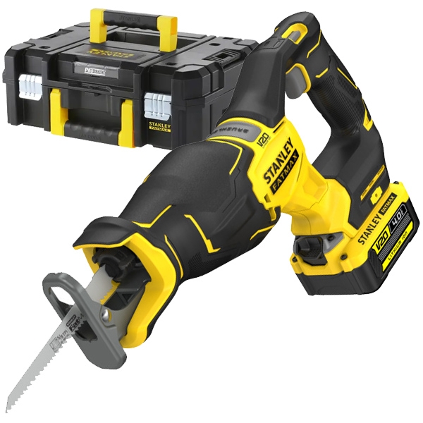 Stanley - SFMCS311M1T - Fierastrau sabie cu 1 acumulator, Li-Ion, 18 V, 4 Ah, 28.5 mm, valiza speciala Stanley - SFMCS311M1T - Fierastrau sabie cu 1 acumulator, Li-Ion, 18 V, 4 Ah, 28.5 mm, valiza speciala