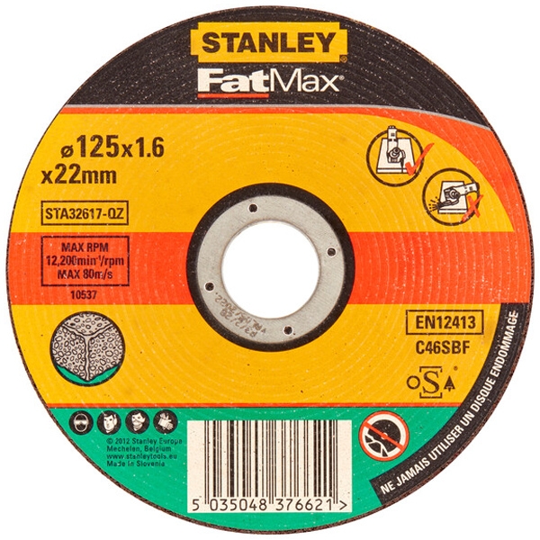 Stanley - FATMAX - Disc taiere piatra, 125x22.2x1.6 mm, 1 buc Stanley - FATMAX - Disc taiere piatra, 125x22.2x1.6 mm, 1 buc