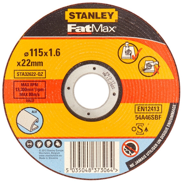 Stanley - FATMAX - Disc taiere aluminiu, 115x22.2x1.6 mm, 1 buc Stanley - FATMAX - Disc taiere aluminiu, 115x22.2x1.6 mm, 1 buc