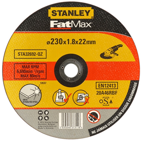 Stanley - FATMAX - Disc taiere inox, 230x22.2x1.8 mm, 1 buc Stanley - FATMAX - Disc taiere inox, 230x22.2x1.8 mm, 1 buc