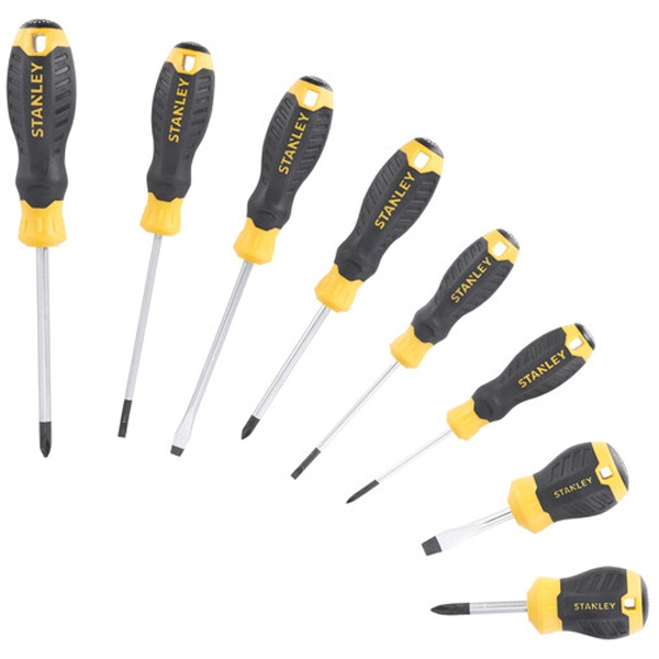 Stanley - CUSHION GRIP - Set surubelnite cu profil PH si plat, 8 bucati