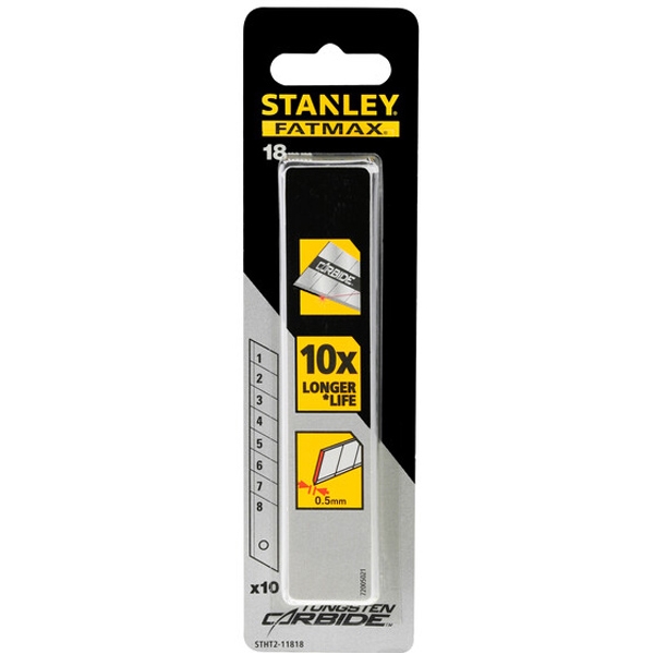 Stanley - STHT2-11818 - Lame cutter, 18 mm, 10 bucati Stanley - STHT2-11818 - Lame cutter, 18 mm, 10 bucati
