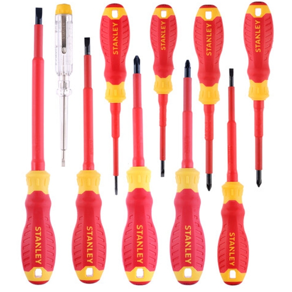 Stanley - STHT60032-0 - Set surubelnite cu profil PH, PZ si plat, 10 bucati, izolatie 1000 V Stanley - STHT60032-0 - Set surubelnite cu profil PH, PZ si plat, 10 bucati, izolatie 1000 V