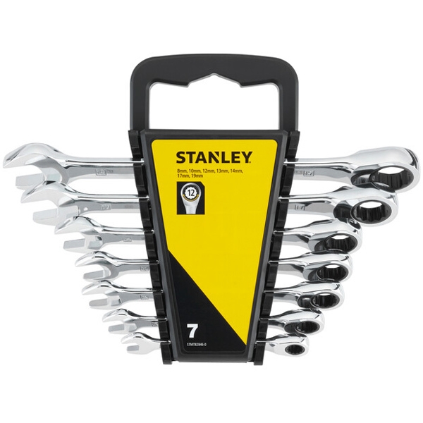 Stanley - STMT82846-0 - Set chei combinate, 8-19 mm, 7 bucati, clichet reversibil Stanley - STMT82846-0 - Set chei combinate, 8-19 mm, 7 bucati, clichet reversibil