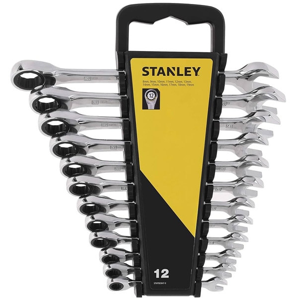 Stanley - STMT82847-0 - Set chei combinate, 8-19 mm, 12 bucati, clichet reversibil Stanley - STMT82847-0 - Set chei combinate, 8-19 mm, 12 bucati, clichet reversibil