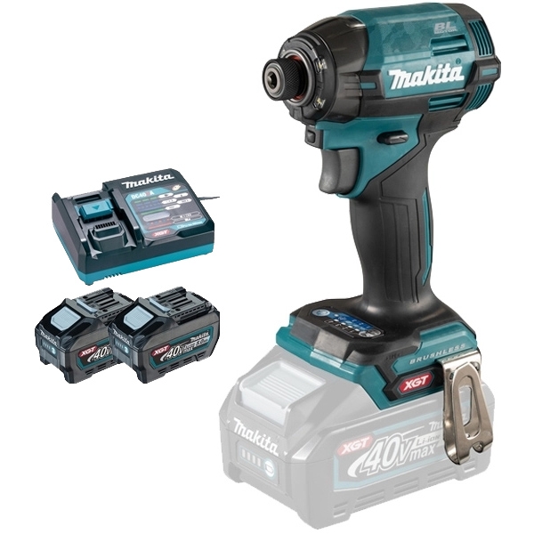imagine Makita - TD002GZ01 + PSK XGT - Masina de insurubat cu impact, 220 Nm, M4-M8 + Set 2 acumulatori si incarcator, Li-Ion, 40 V, 5 Ah