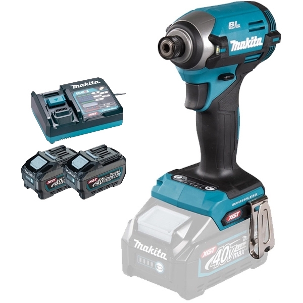 imagine Makita - TD003GZ + PSK XGT - Masina de insurubat cu impact, 210 Nm, M5-M16 + Set 2 acumulatori si incarcator, Li-Ion, 40 V, 5 Ah