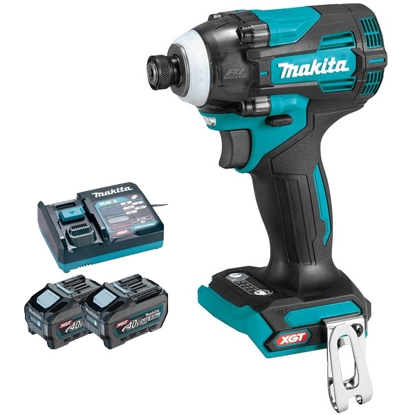 imagine Makita - TD004GZ + PSK XGT - Masina de insurubat cu impact, 230 Nm, M5-M20 + Set 2 acumulatori si incarcator, Li-Ion, 40 V, 5 Ah