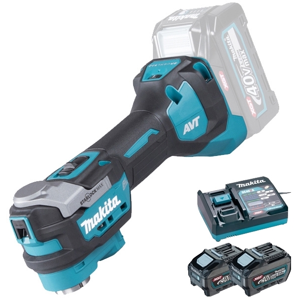 imagine Makita - TM001GZ + PSK XGT - Multicutter + Set 2 acumulatori si incarcator, Li-Ion, 40 V, 5 Ah