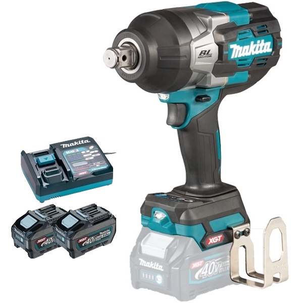 imagine Makita - TW001GZ + PSK XGT - Masina de insurubat cu impact, patrat 3/4 inch, 2050 Nm, M12-M36 + Set 2 acumulatori si incarcator, Li-Ion, 40 V, 5 Ah