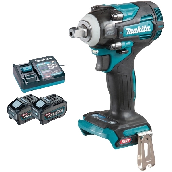 imagine Makita - TW005GZ + PSK XGT - Masina de insurubat cu impact, patrat 1/2 inch, 350 Nm, M10-M20 + Set 2 acumulatori si incarcator, Li-Ion, 40 V, 5 Ah