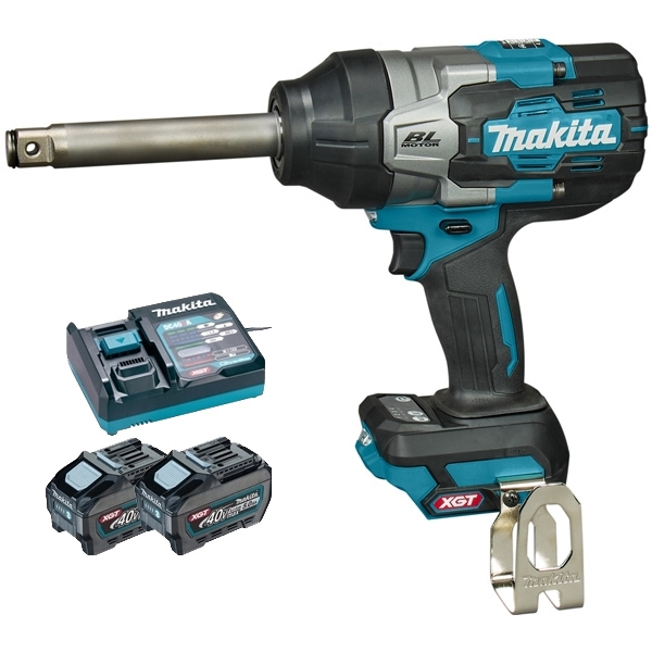 imagine Makita - TW011GZ + PSK XGT - Masina de insurubat cu impact, patrat 3/4 inch, 1900 Nm, M12-M36 + Set 2 acumulatori si incarcator, Li-Ion, 40 V, 5 Ah