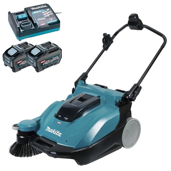 imagine Makita - VS001GZ + PSK XGT - Masina de maturat si aspirat, 480 mm + Set 2 acumulatori si incarcator, Li-Ion, 40 V, 5 Ah