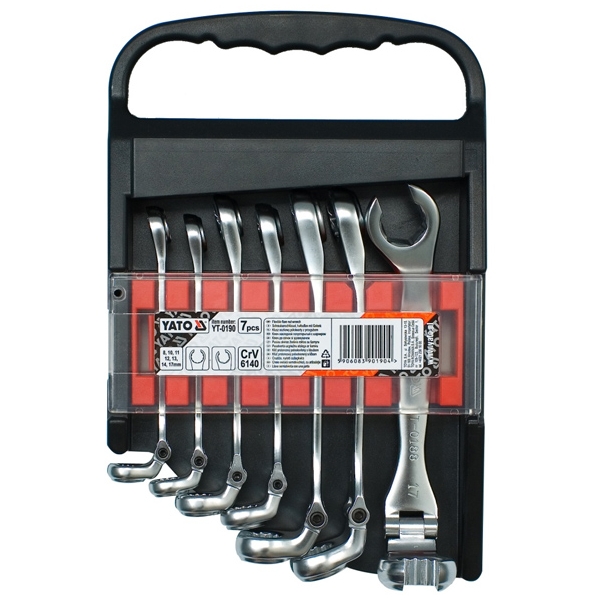 imagine Yato - YT-0190 - Set chei inelare duble decupate, 8-17 mm, 7 bucati