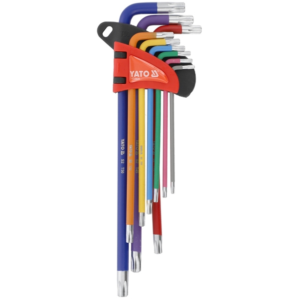 imagine Yato - YT-05636 - Set chei cu profil TORX (cu gaura), TX10-TX50, 9  bucati