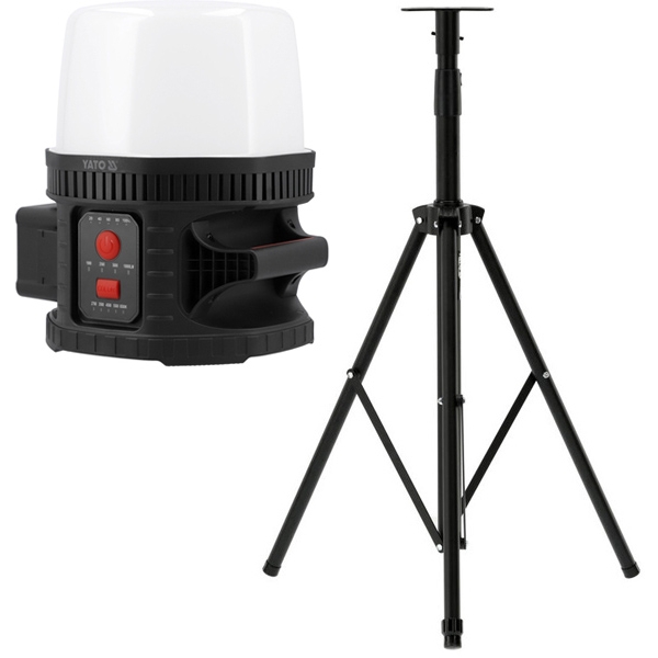 imagine Yato - YT-829670 + YT-829671 - Lampa fara acumulatori si incarcator, Li-Ion, 18 V, -  Ah + Trepied, 1200-1900 mm