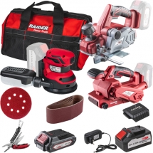 Raider  RDP-SEP20 + RDP-KRSA20 + RDP-SBS20 - Rindea, 82 mm + Slefuitor cu excentric, 125 mm + Slefuitor cu banda, 75x457 mm + Set 