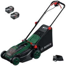 Bosch  ROTAK18V2-38 - Masina de tuns iarba cu 2 acumulatori, Li-Ion, 18 V, 4 Ah, 38 cm, - l