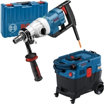 Bosch  GDB 180 WE + GAS 400 A - Masina de carotat, 2000 W, 180 mm, gaurire umeda, valiza plastic + Aspirator umed-uscat, 1200 W, 2