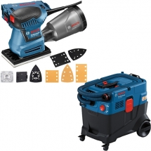 Bosch  GSS 160 Multi + GAS 400 A - Slefuitor delta, 180 W, 150 mm, valiza speciala, accesorii + Aspirator umed-uscat, 1200 W, 240 