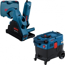 Bosch  GNF 35 CA + GAS 400 A - Freza pentru caneluri beton, 1400 W, 150 mm, valiza plastic + Aspirator umed-uscat, 1200 W, 240 mba