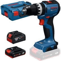 Bosch - GSB 18V-52 - Masina de gaurit si insurubat cu percutie cu 2 acumulatori, Li-Ion, 18 V, 2/4 Ah, 73 Nm, motor fara perii, led iluminare, valiza speciala