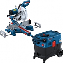 Bosch  GCM 254 D + GAS 400 A - Fierastrau circular stationar, 1800 W, 254x30 mm + Aspirator umed-uscat, 1200 W, 240 mbar, 40 l, pr