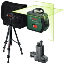 Bosch  PLL360-15G - Nivela laser cu linii, 30 m, +/-0.4 mm/m, 2 linii laser, fascicul verde, proiectie 360 grade, suport perete, t
