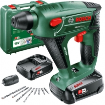 Bosch  Uneo Maxx - Rotopercutor SDS-Quick cu 2 acumulatori, Li-Ion, 18 V, 2.5 Ah, accesorii