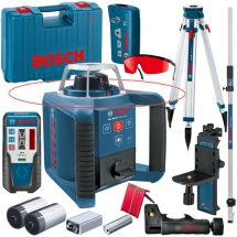 Pachet Bosch  GRL 300 HV + LR 1 + WM 4 + RC1 + BT 170 HD + GR 240 - Nivela laser rotativa, 60 m, +/-0.1 mm/m, 150, 300, 600 rot/mi