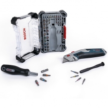 Bosch - Precision Bit Set + Utility Knife Kit - Set capete de insurubare, mixte, 43 bucati