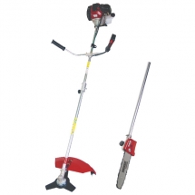 Raider  RD-GBC10 + 110216 - Motocoasa pe benzina, 2 CP, 255 mm, 42.7 cm3, cutit metalic cu 3 dinti + Cap drujba prelungitor, 250 m