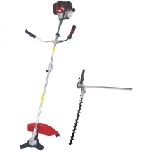 Raider  RD-GBC10 + 110272 - Motocoasa pe benzina, 2 CP, 255 mm, 42.7 cm3, cutit metalic cu 3 dinti + Cap trimmer gard viu, 460 mm