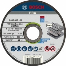 Bosch  PRO Stainless Steel and Metal - Set discuri taiere inox si metal, 115x22.2x1 mm, 10 buc