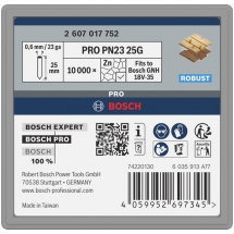 Bosch  PRO PN23 G - Set cuie, fara cap, - grade, 25 mm, GNH 18V-35, 10000 bucati