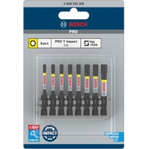 Bosch  PRO Torx Impact - Set capete de insurubare, profil TX15, TX20, TX25, TX30, TX40, 8 bucati