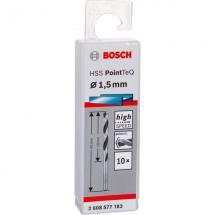 Bosch  HSS PointTeQ  - Set burghie metal, HSS-PointTeq, 1.5  mm, tija cilindrica, 10  bucati